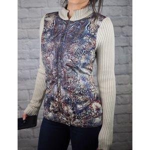 Patterned zip up Sweater Vest